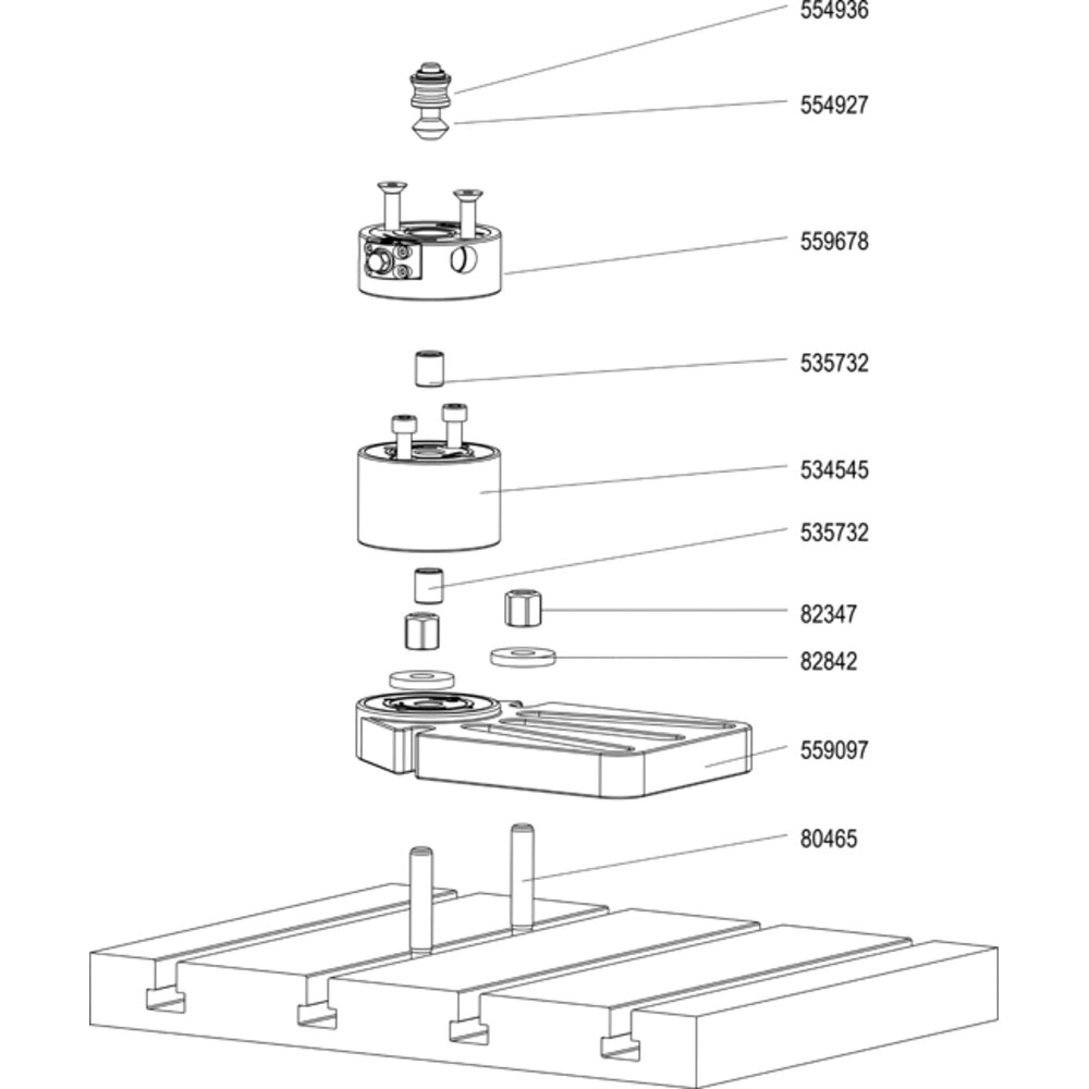 картинка Базовый элемент, плоский, для пластины с Т-образным пазом, круглый АМF 559097 от магазина "Элит-инструмент"