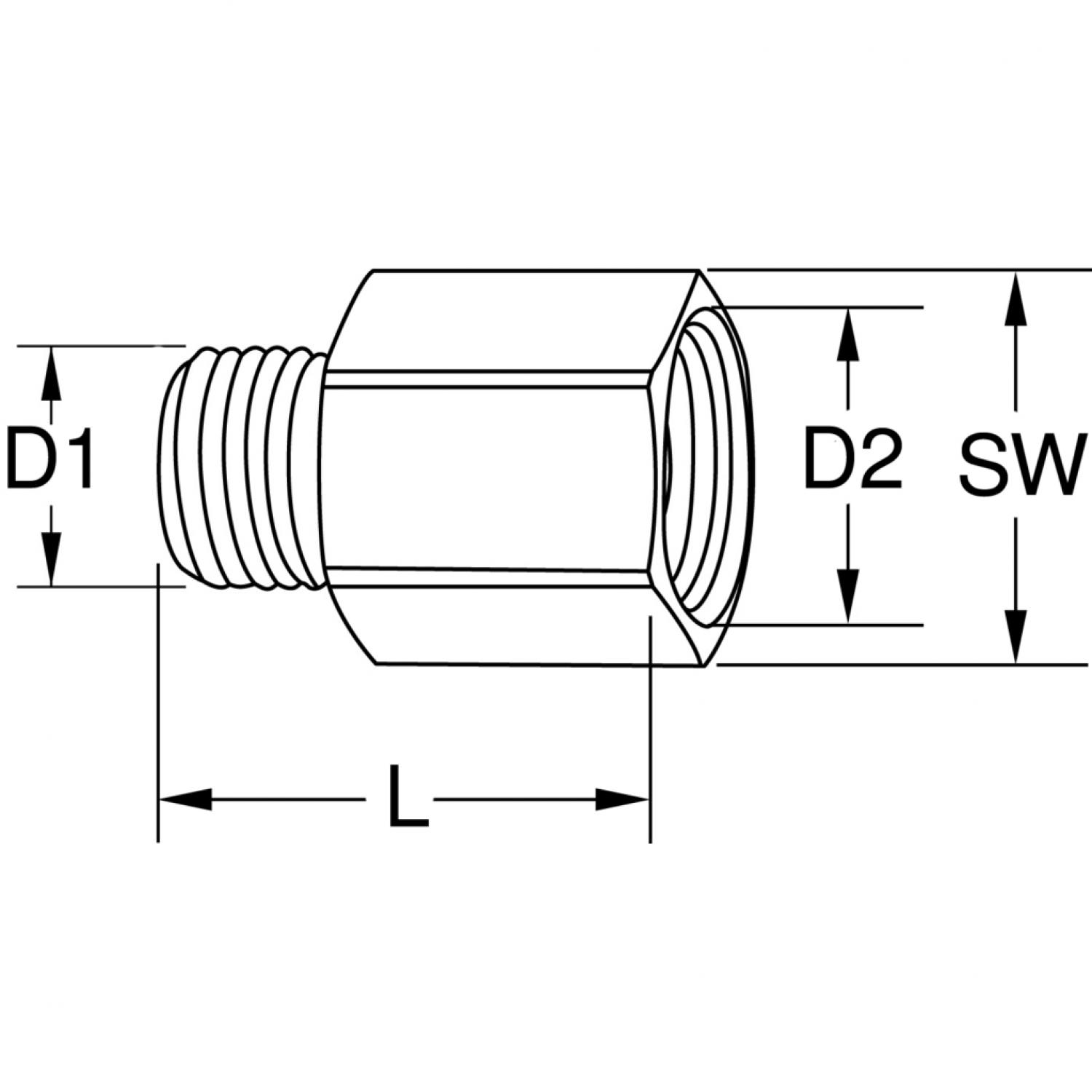 картинка Латунный уменьшающий ниппель, G1/2''AGхG3/8''IG от магазина "Элит-инструмент"