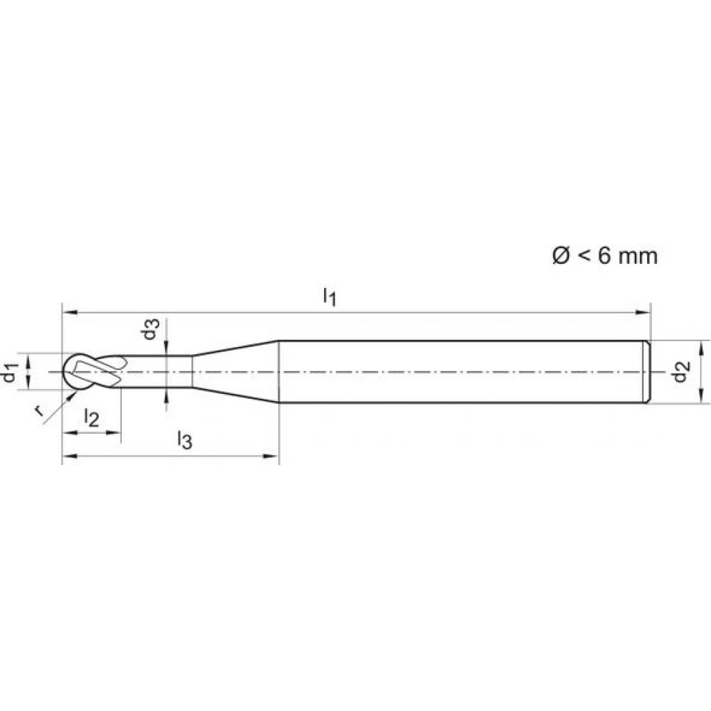 картинка Радиусная фреза короткая WN цельный твердосплавный хвостовик TiALN HA 30 градусов Z2 FORMAT 1 мм 2422 2100 Fplus от магазина "Элит-инструмент"