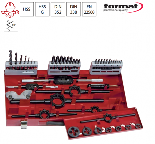 Набор инструментов для нарезания резьбы M3-M12 Format 1795 0222 Fplus