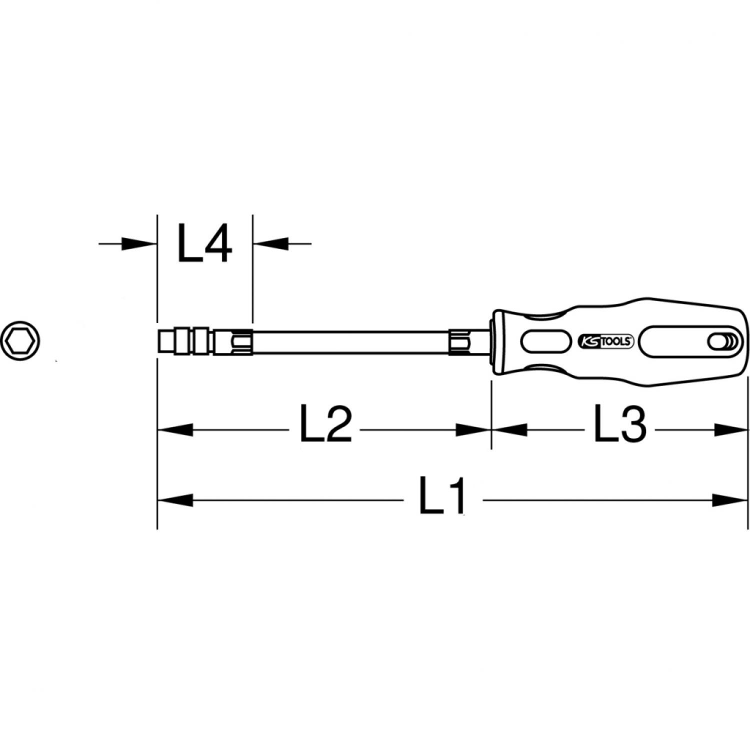 картинка Отвертка с битом 1/4" ERGOTORQUE, гибкая, 200 мм от магазина "Элит-инструмент"
