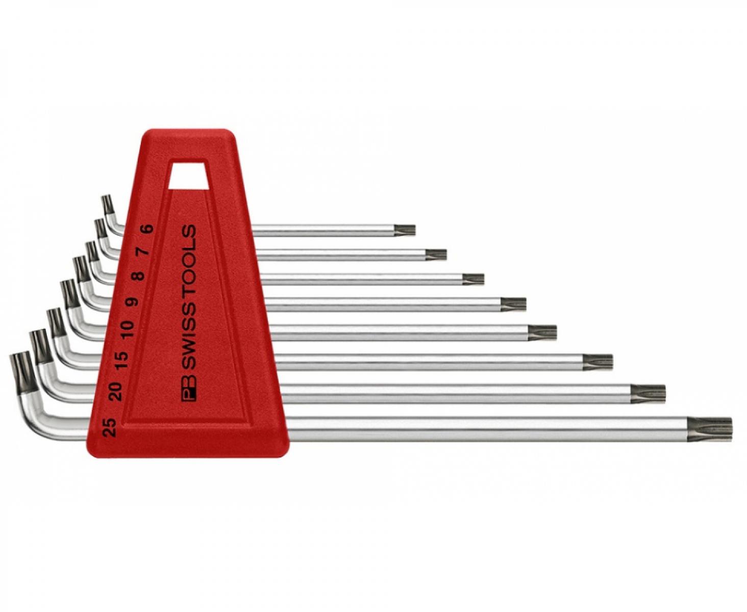 картинка Набор длинных штифтовых ключей TORX PB Swiss Tools PB 2411.H 6-25 8 шт. угол 100º от магазина "Элит-инструмент"