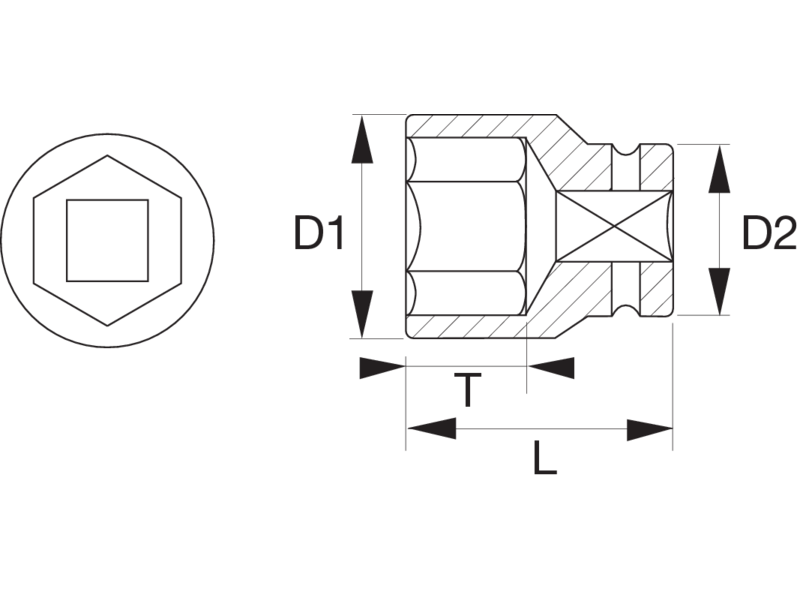картинка Торцевая головка шестигранная, метрические размеры BAHCO 7400SM-20 от магазина "Элит-инструмент"