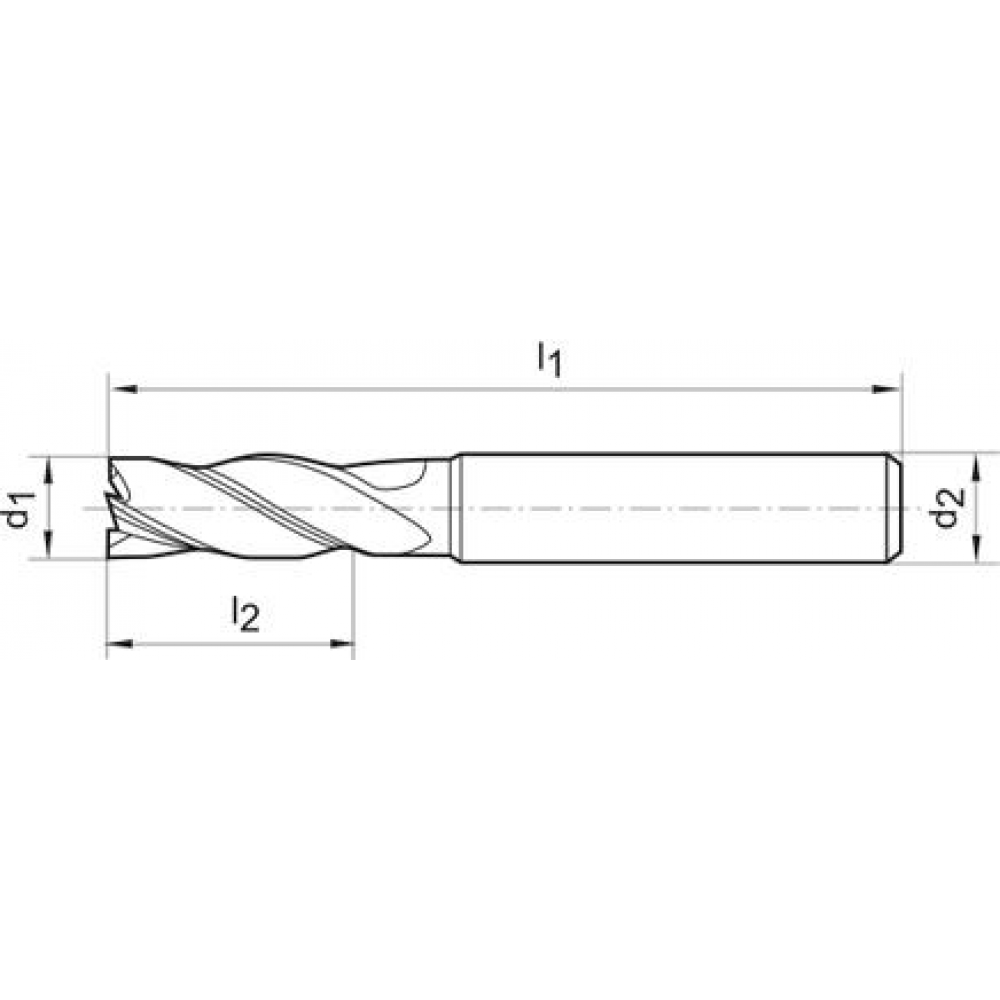 картинка Концевая фреза короткая цельнотвердосплавный хвостовик WN TiALN HB Z4 4,5 мм/D6 мм FORMAT 2377 0450 Fplus от магазина "Элит-инструмент"