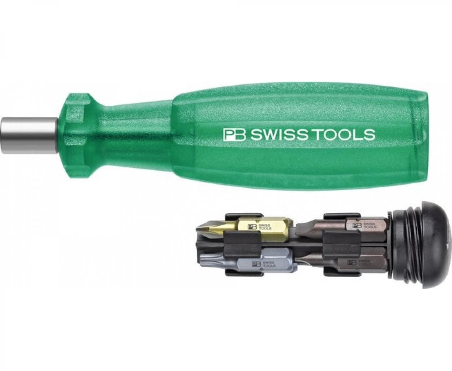 Универсальный магазинный держатель бит C6,3 1/4" Insider 1 SL PH TX Multicraft PB Swiss Tools PB 6460.Green