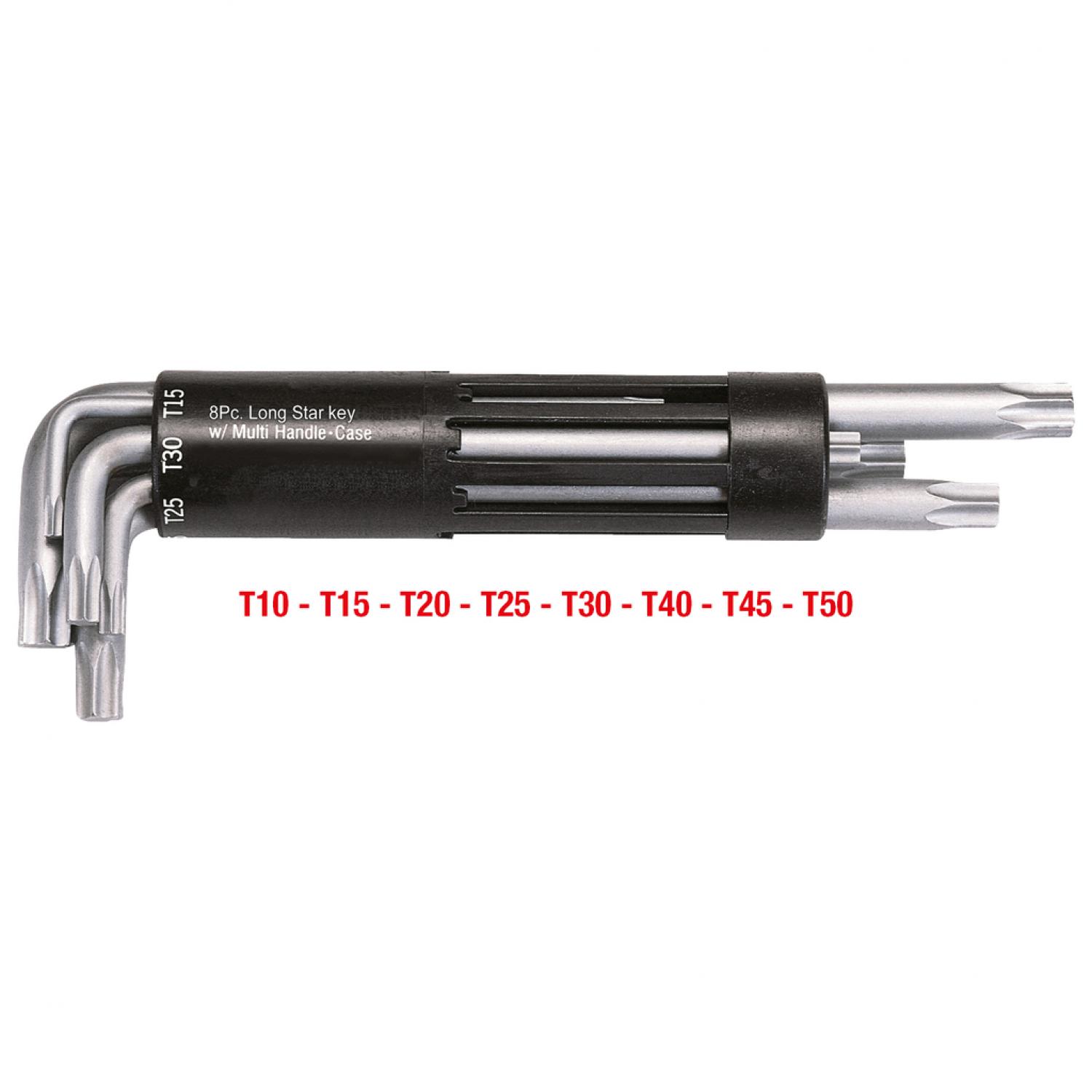 картинка Комплект угловых штифтовых ключей с профилем Torx 3 в 1, длинных, 8 шт от магазина "Элит-инструмент"
