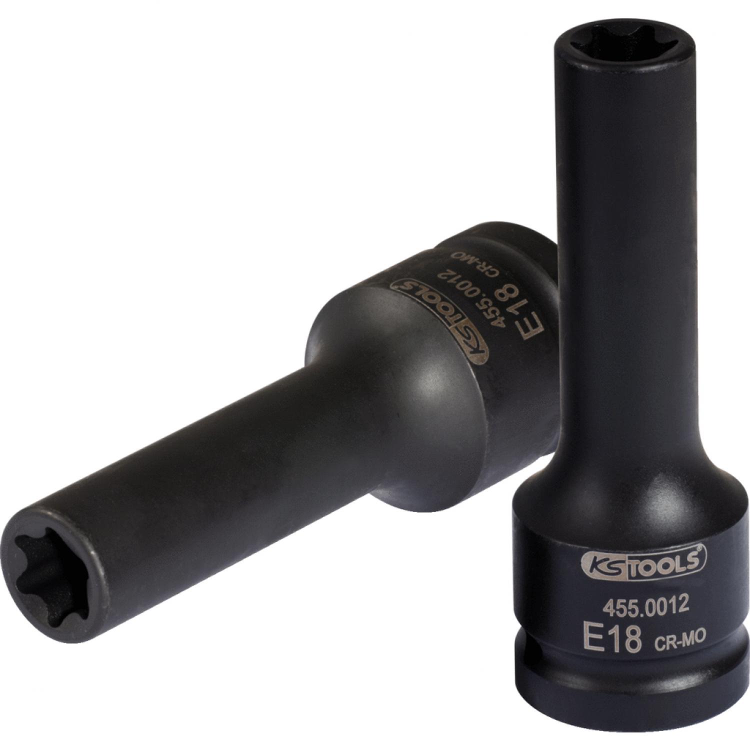 Силовая торцовая головка 3/4" с профилем Torx, длинная, E18