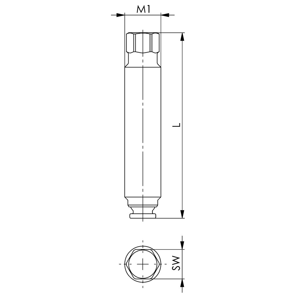 картинка Шариковый прижимной винт с шестигранной головкой для силового зажима АМF 571088 от магазина "Элит-инструмент"