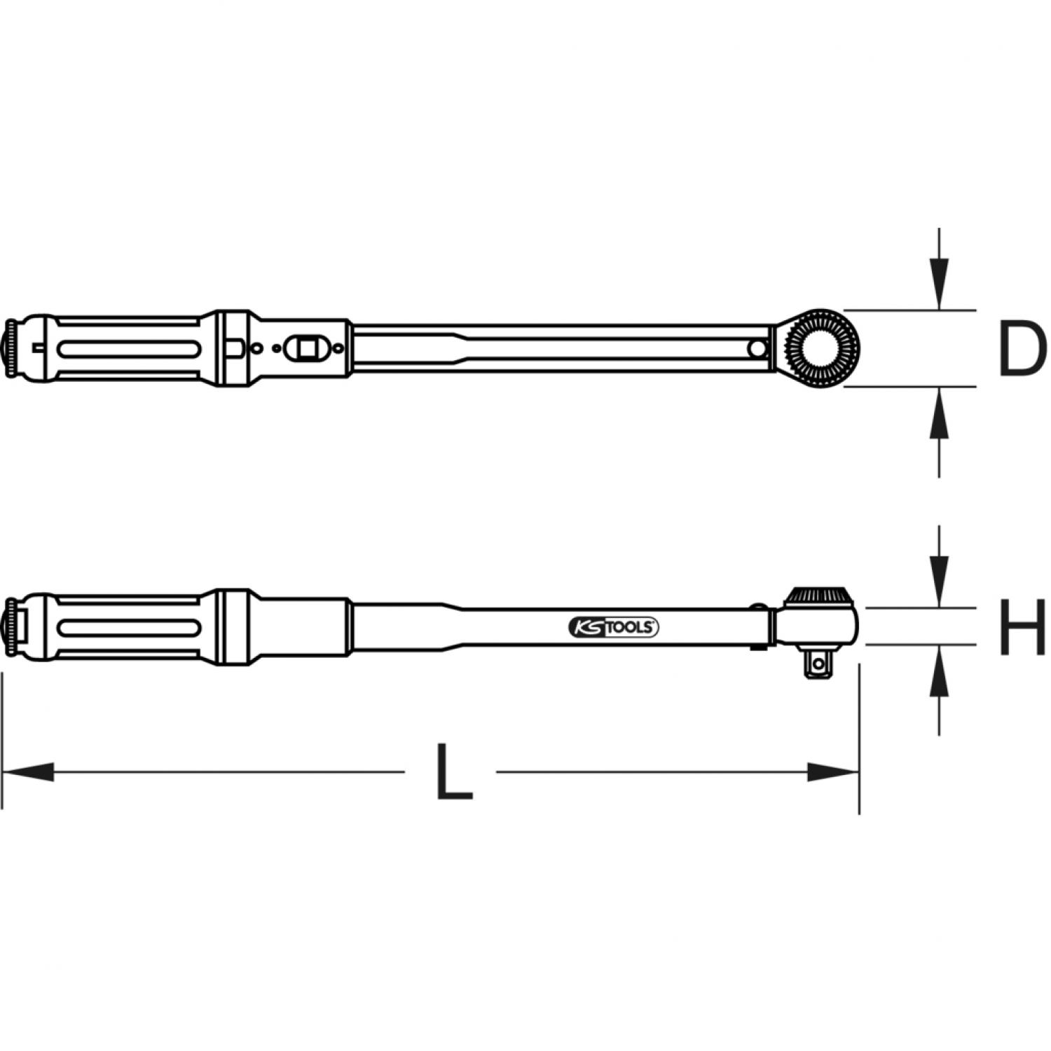 картинка Динамометрический ключ ERGOTORQUE®precision 1/2" 40-200 Нм с быстрозажимной съемной трещоточной головкой и поворотной ручкой от магазина "Элит-инструмент"