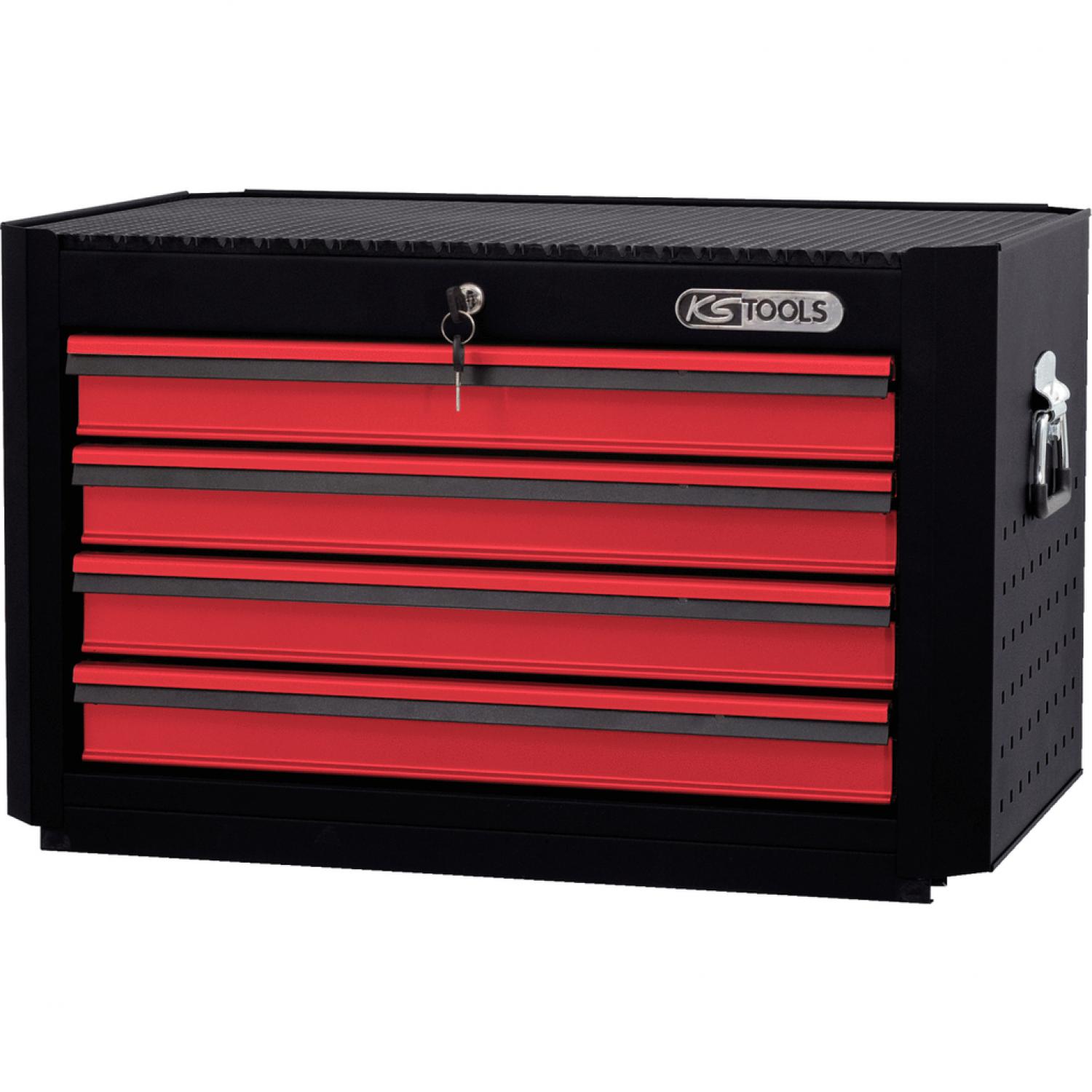 картинка Модуль для инструментальной тележки MASTERline, 4 ящика, черно-красный от магазина "Элит-инструмент"