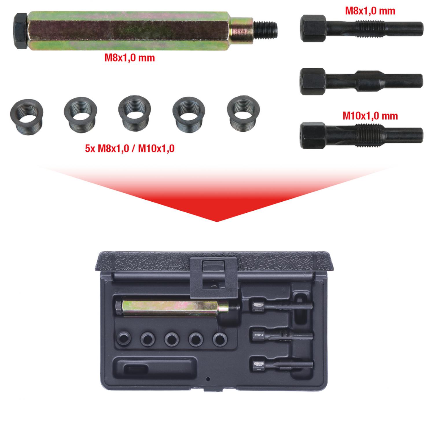 Ремонтный комплект THREADfix для свечей накала M8x1, 9 шт
