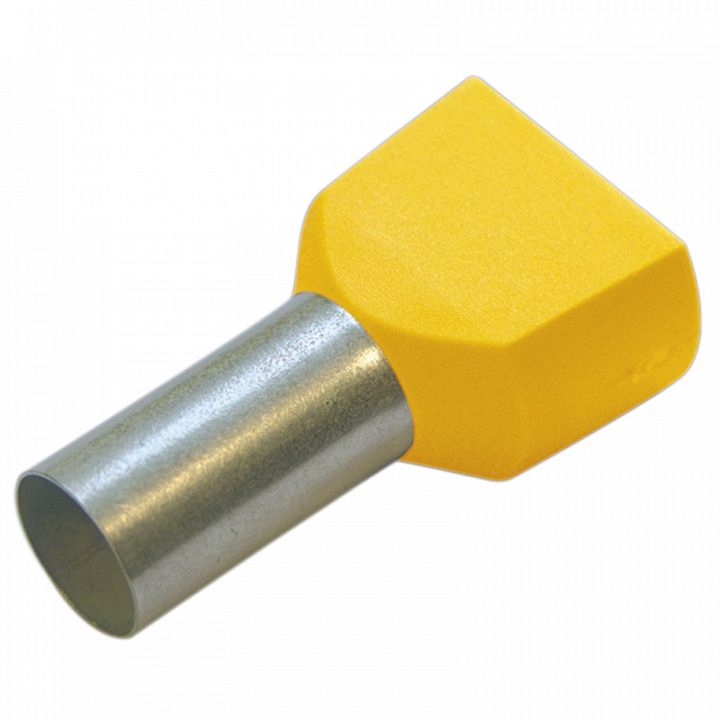 Гильза конечная для двух проводов 6/ 14 мм цвет жёлтый (упак. 100 шт.)
