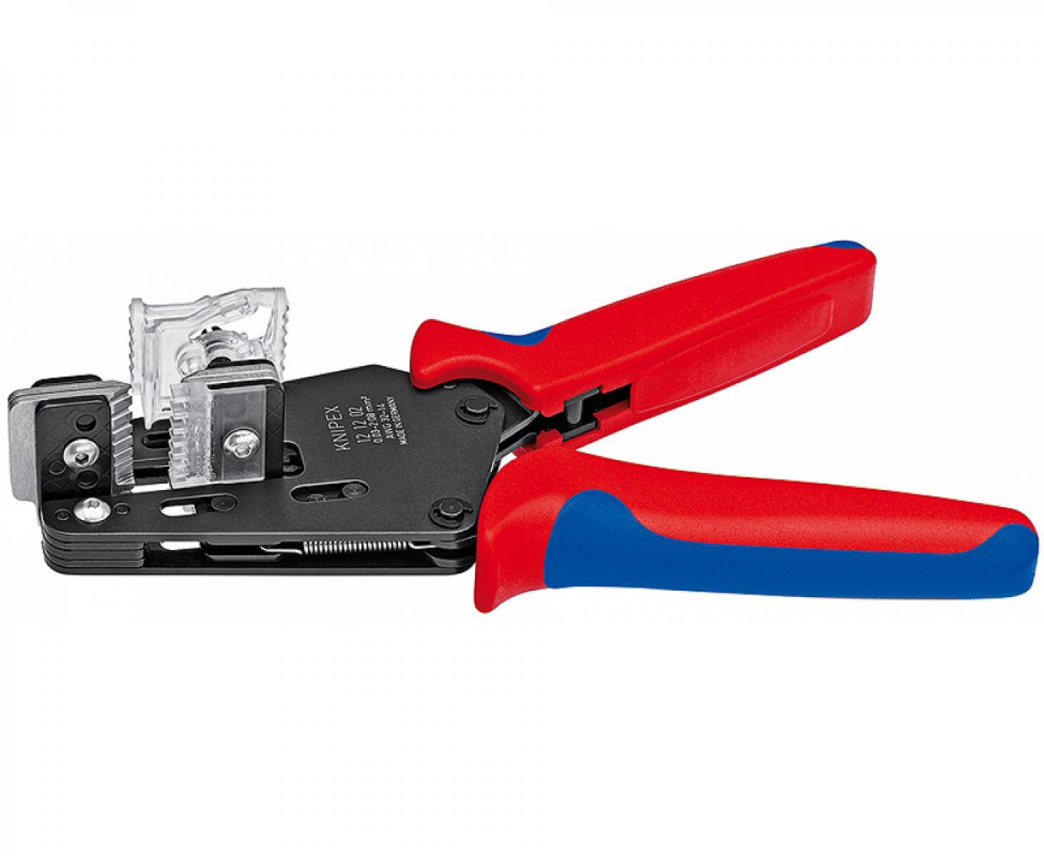 картинка Прецизионный инструмент для удаления изоляции (0,03 - 2,08 мм²) с фасонными ножами Knipex KN-121202 от магазина "Элит-инструмент"