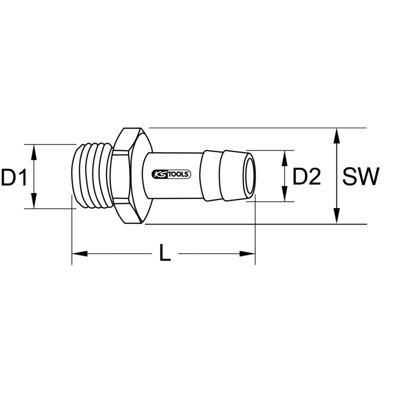 картинка Латунный шланговый наконечник с внешней резьбой, 45°, G1/4"AGx9 мм от магазина "Элит-инструмент"