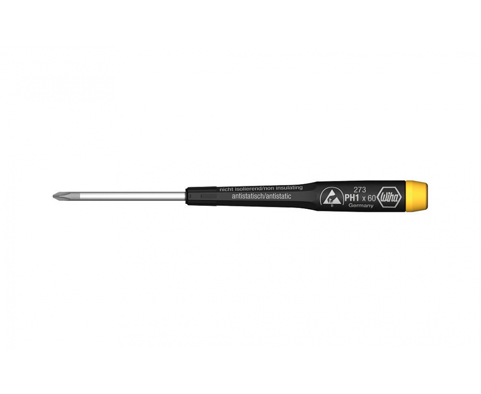 картинка Отвертка Wiha Precision ESD Phillips 273 07641 PH0 x 50 крестовая от магазина "Элит-инструмент"