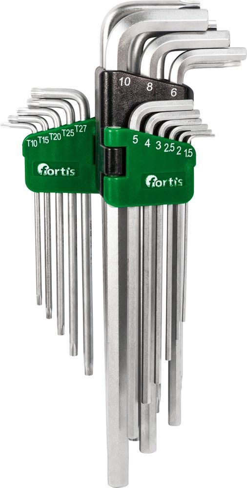 Набор угловых отверток под шестигранник и TORX®, длинные, FORTIS 4317784729918 (количество - 18-pc)