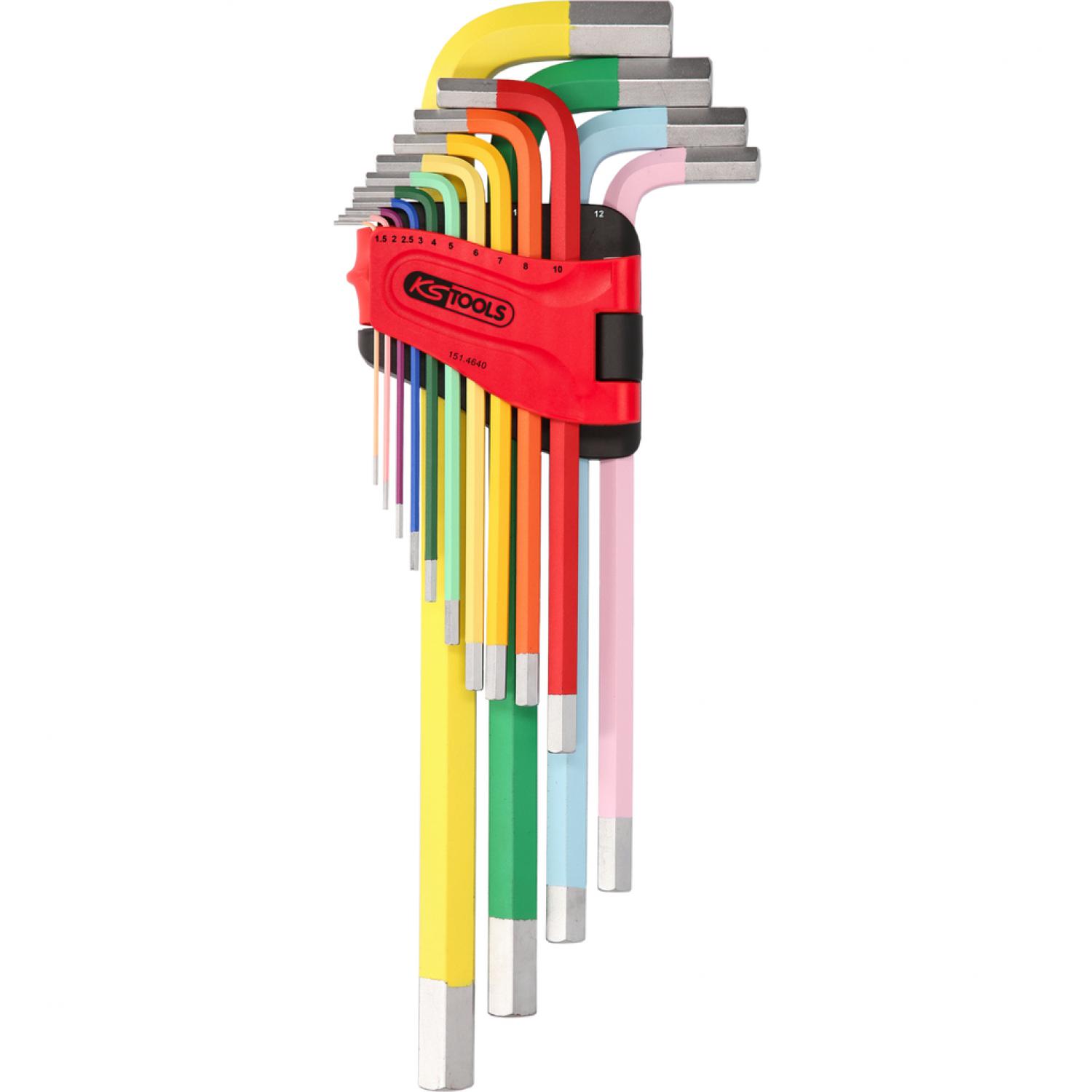 картинка Комплект угловых штифтовых гаечных ключей с внутренним шестигранником, удлиненных, 14 шт от магазина "Элит-инструмент"