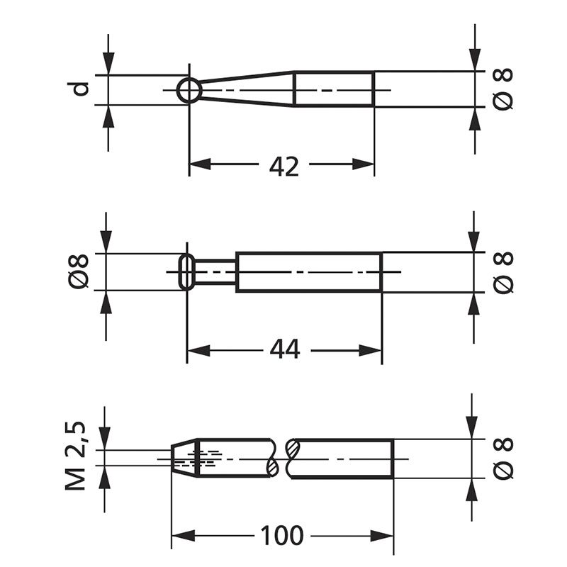 4426433 Стержнь со сменным наконечником 817 Cl-sa MAHR