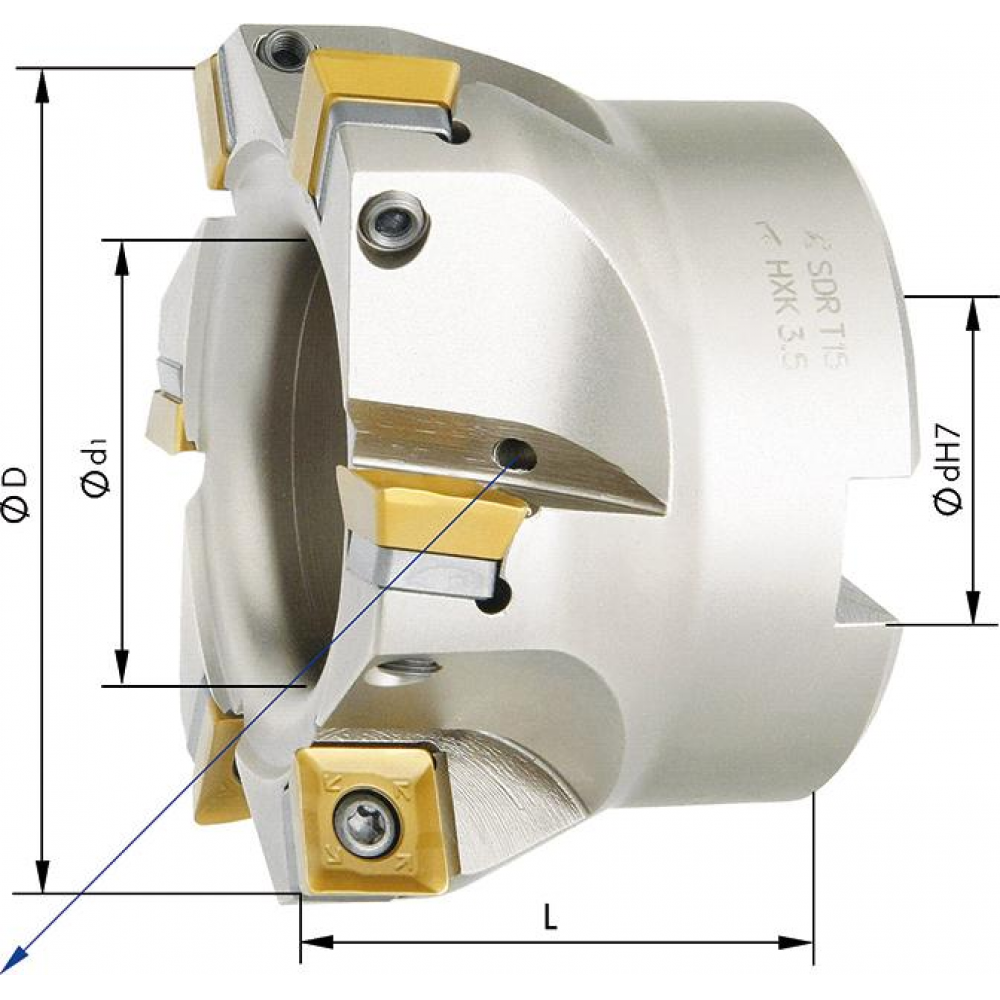 Приставная угловая режущая головка D50мм Z5 для SDMT 1205. FORMAT 2999 0400 Fplus