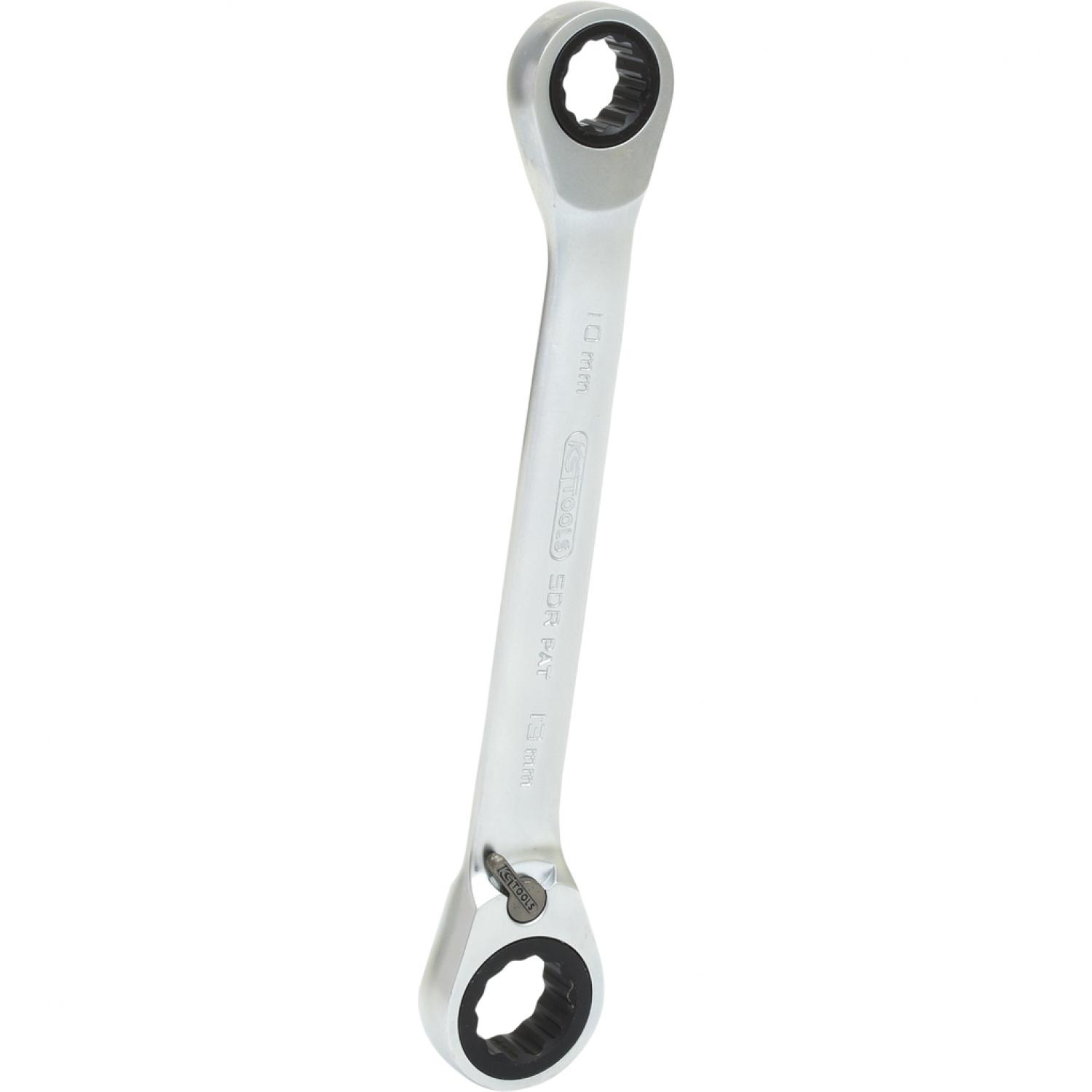 картинка Двусторонний накидной ключ с трещоткой GEARplus, переключающийся, 10х13 мм подвеска от магазина "Элит-инструмент"