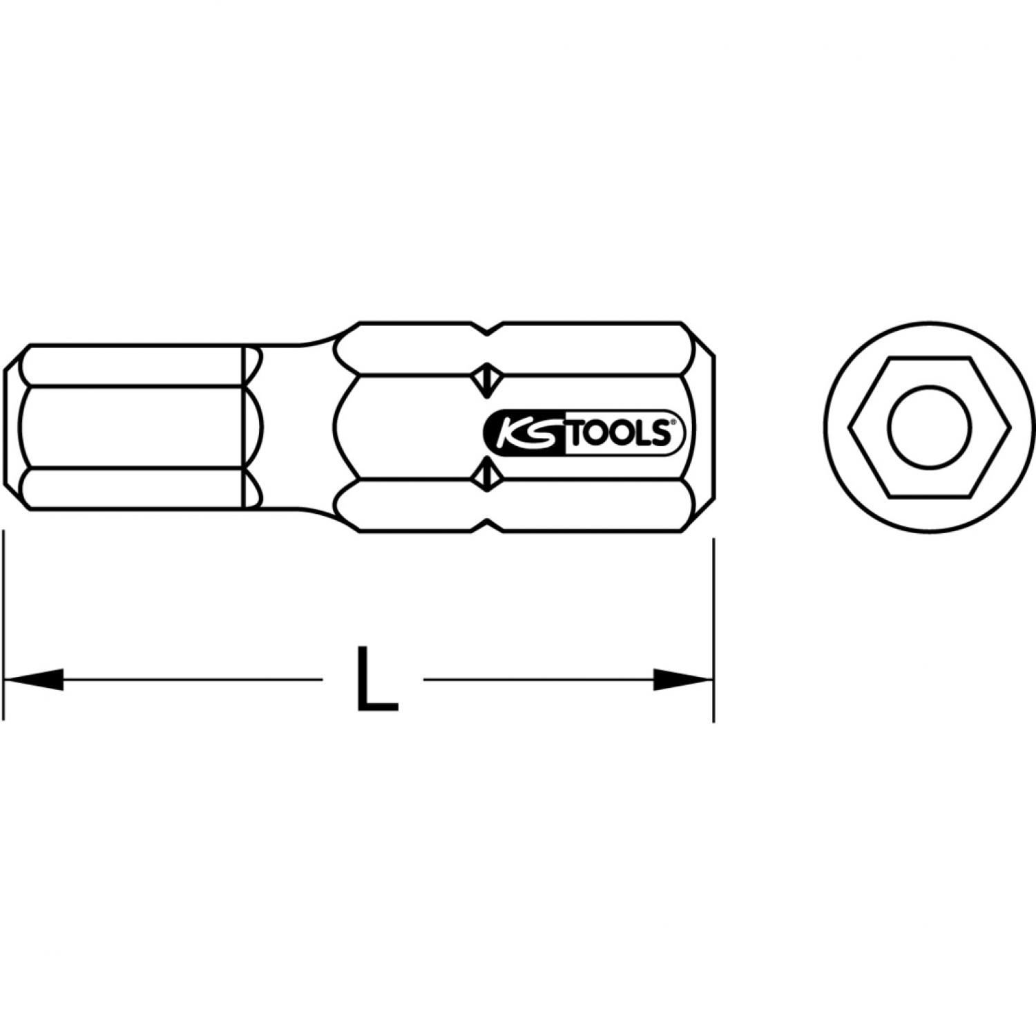 картинка Бит 1/4" с внутренним шестигранником, с отверстием, 25 мм, 1/4'' от магазина "Элит-инструмент"