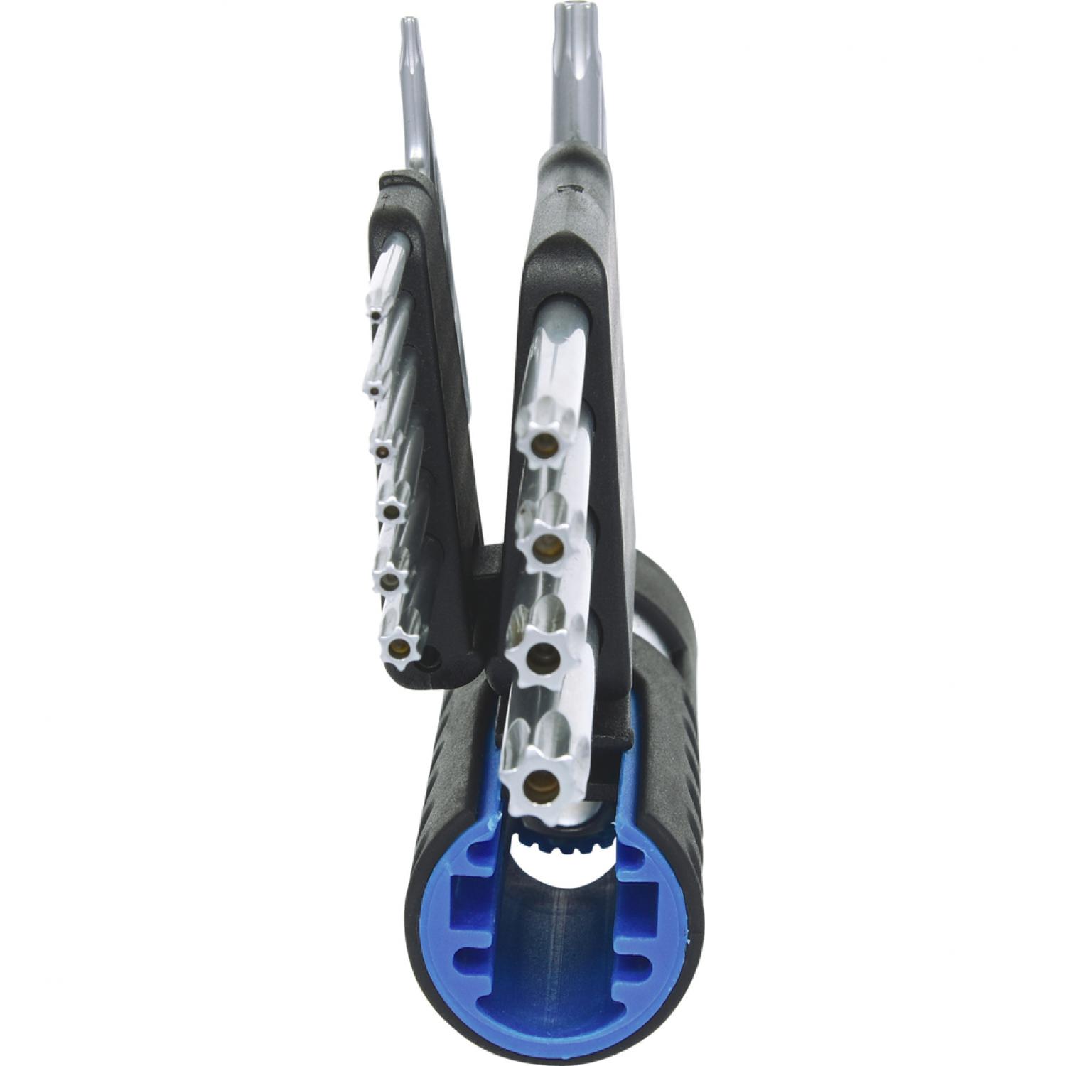 картинка Комплект угловых штифтовых ключей с профилем Torx и отверстием 3 в 1, 10 шт, длинных от магазина "Элит-инструмент"