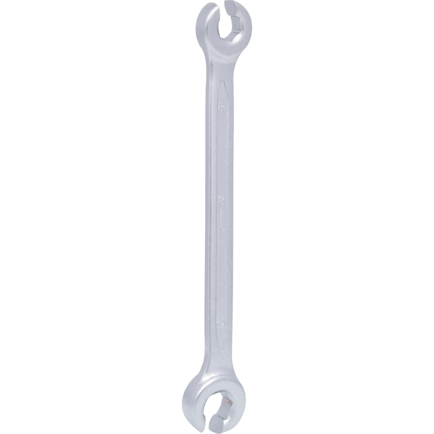 Открытый двусторонний накидной ключ, изогнутый, 8х10 мм подвеска