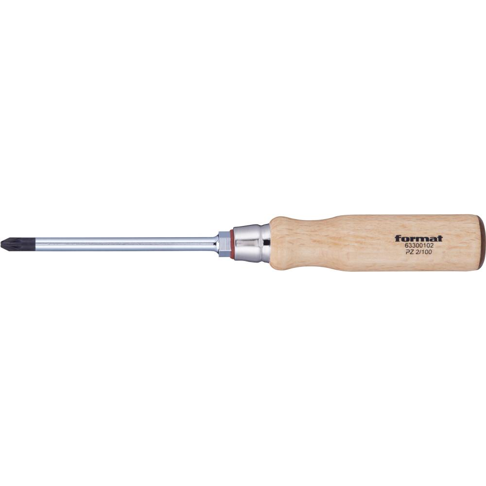Отвертка с деревянной ручкой ПЗ3х150мм FORMAT 6330 0103 Fplus