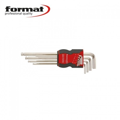 Набор угловых штифтовых ключей с функцией удержания 1,5-10 мм, 9 шт. Format 5955 1000 Fplus