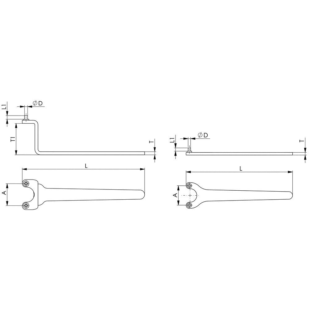 картинка Ключ для гаек с 2 отверстиями АМF 44685 от магазина "Элит-инструмент"