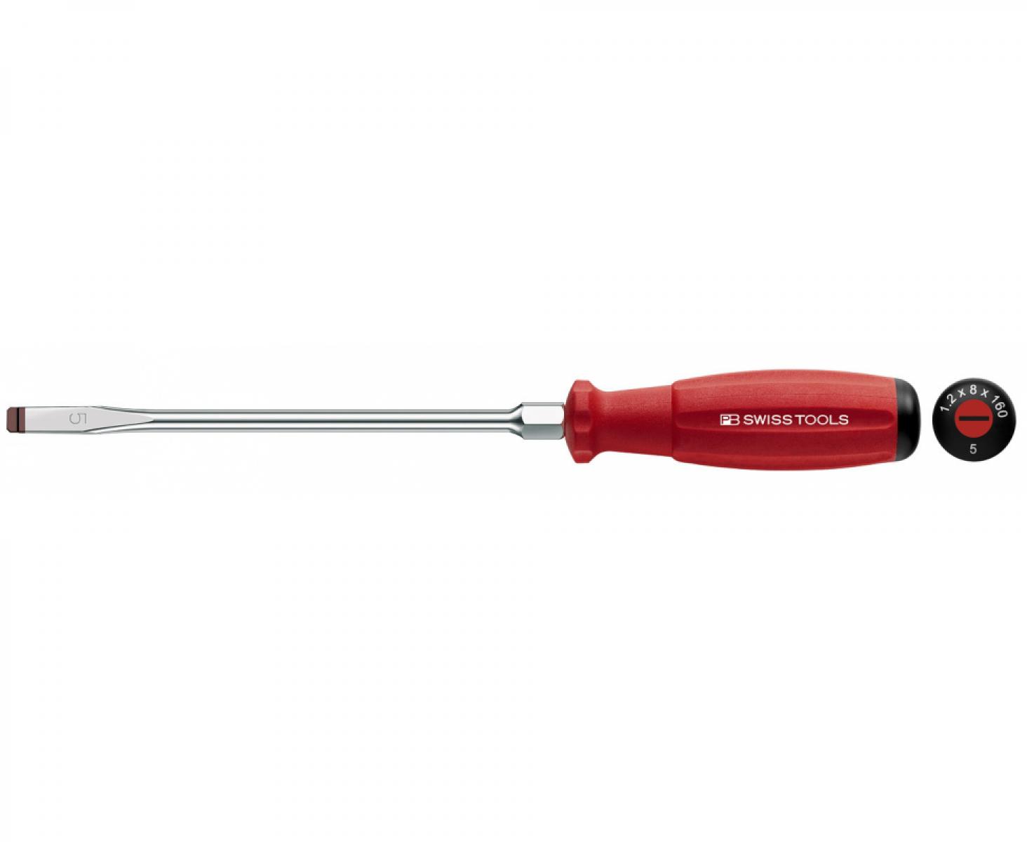 Отвертка шлицевая SwissGrip PB Swiss Tools с шестигранной вставкой PB 8102.6-180 1.6 x 10