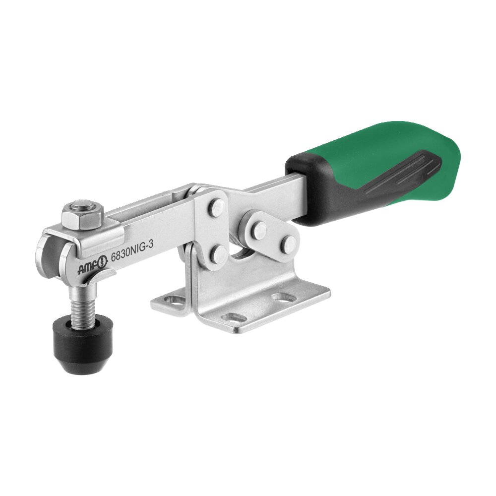 Горизонтальный шарнирный зажим с зеленой ручкой АМF 557599