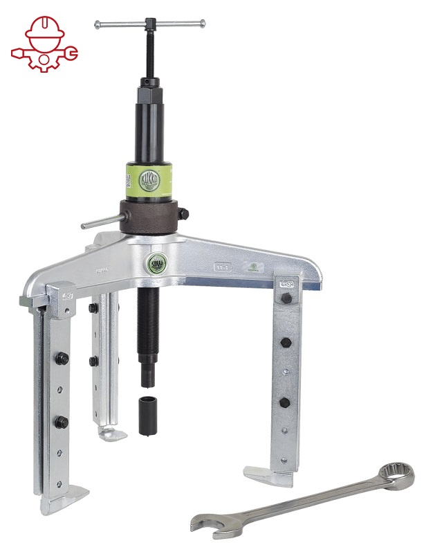 картинка Трёхзахватный съёмник с регулировкой глубины фиксации и длинным гидравлическим шпинделем Kukko 11-1-BV от магазина "Элит-инструмент"