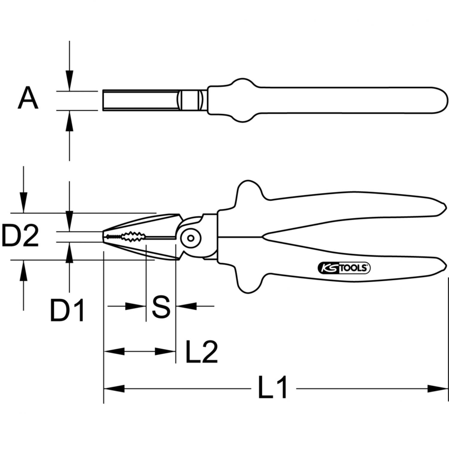 картинка Комбинированные силовые клещи 1000V, 185 мм от магазина "Элит-инструмент"