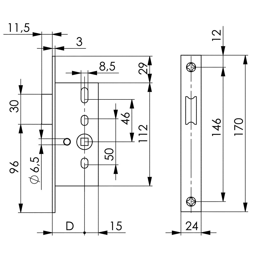 картинка Тяжелая защелка трубчатой рамы АМF 564169 от магазина "Элит-инструмент"