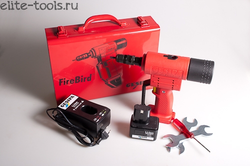 картинка Заклёпочник аккумуляторный FireBird® с одним аккумулятором Li-Ion 1.3 Ач, 14.4В GE-7260032 от магазина "Элит-инструмент"