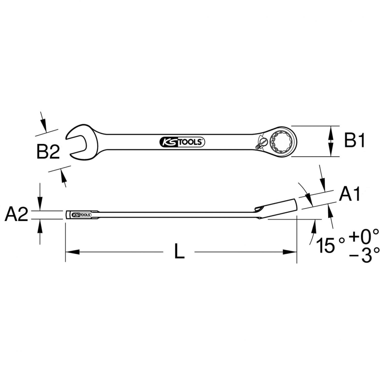 картинка Комбинированный ключ с трещоточным зевом DUO GEARplus, 9 мм, переключаемый от магазина "Элит-инструмент"