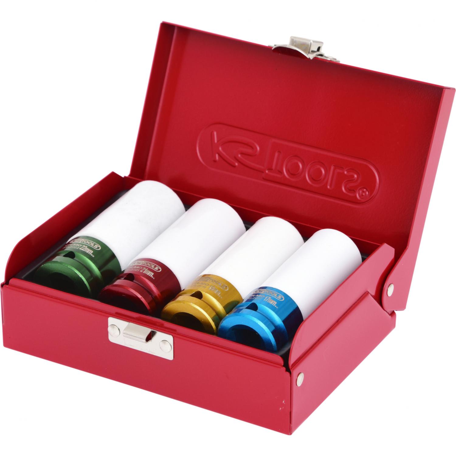 Комплект силовых торцовых головок 1/2'' для алюминиевых колесных дисков, 4 шт