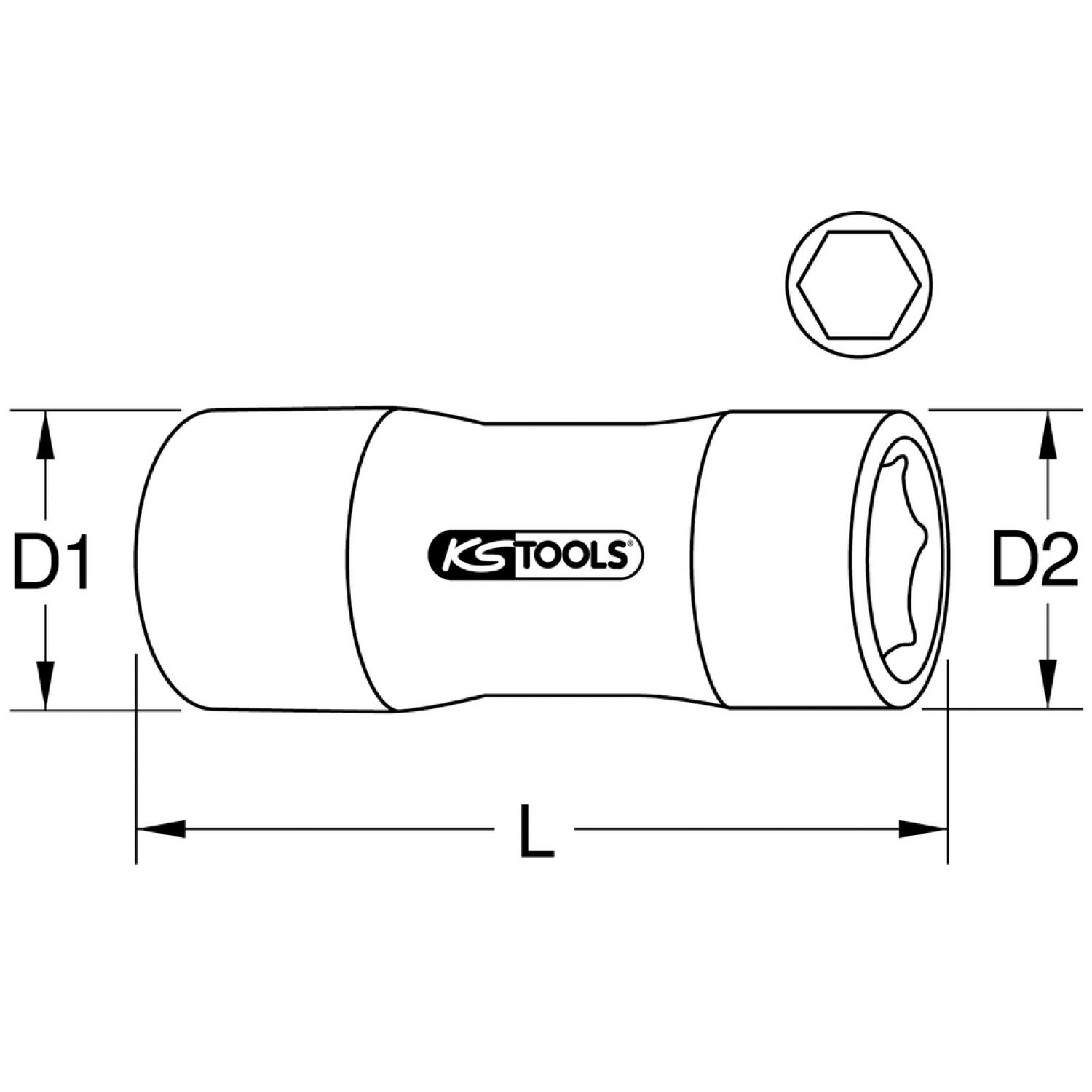 картинка Торцевая головка изолированная 1/4“, 12 мм, длинная от магазина "Элит-инструмент"