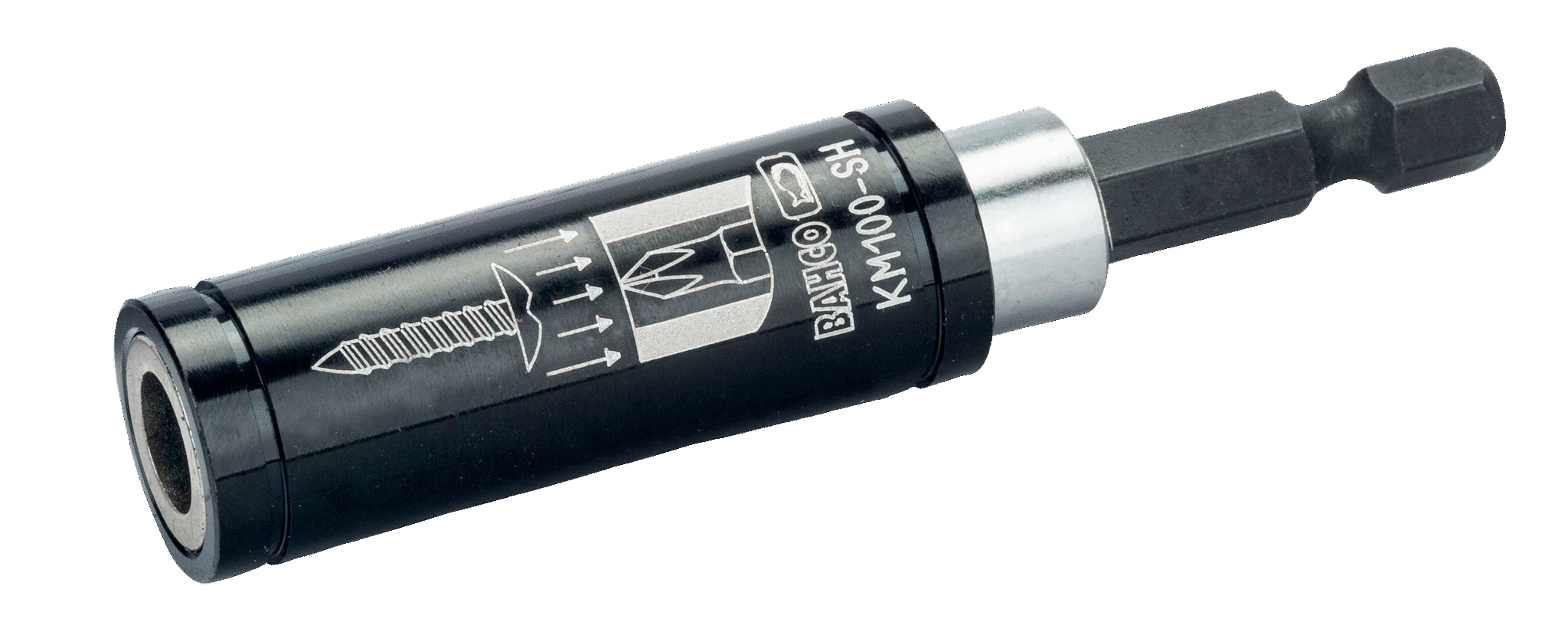 картинка Универсальный магнитный держатель бит для отверток и винтов размером 1/4 дюйма, 82 мм BAHCO KM100-SH от магазина "Элит-инструмент"