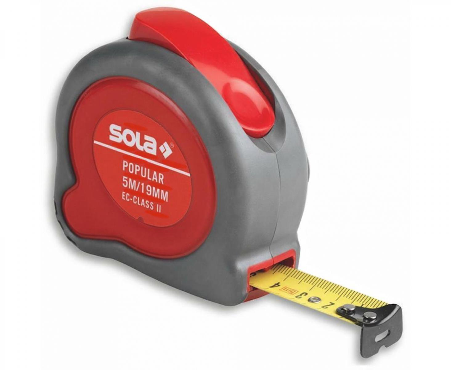 картинка Рулетка измерительная Popular PP 5 m Sola 50024301 5 м от магазина "Элит-инструмент"