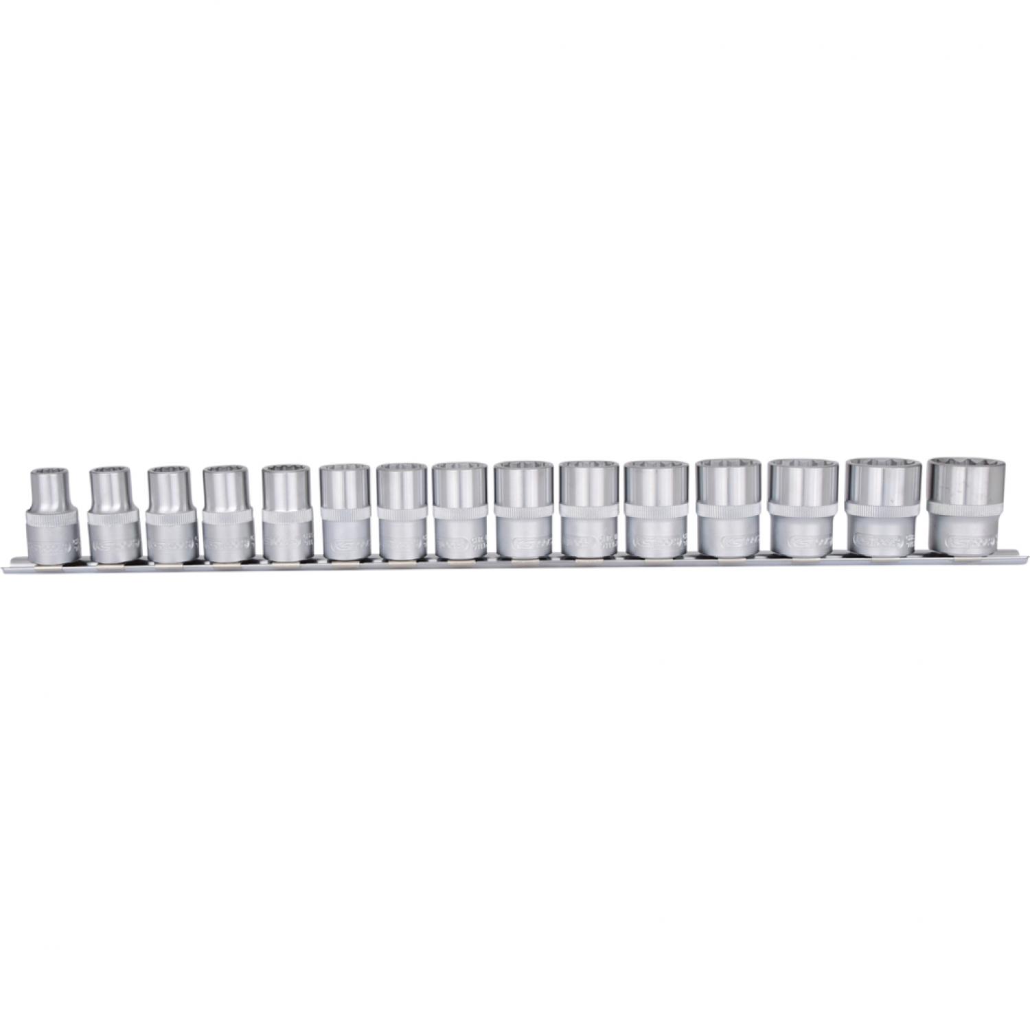 Комплект 12-гранных торцовых головок 1/2", 15 шт, 10-24 мм