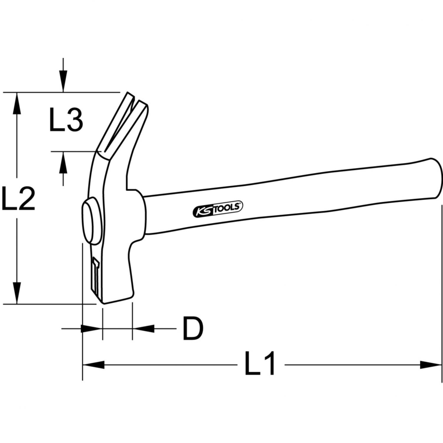 картинка Молоток-гвоздодер с рукояткой из гикори, 700 г от магазина "Элит-инструмент"