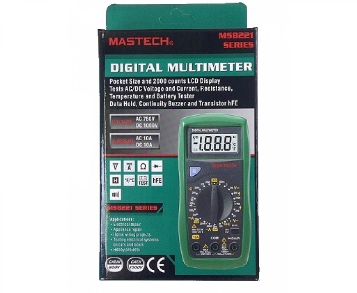 картинка Мультиметр цифровой Mastech MS8221A от магазина "Элит-инструмент"