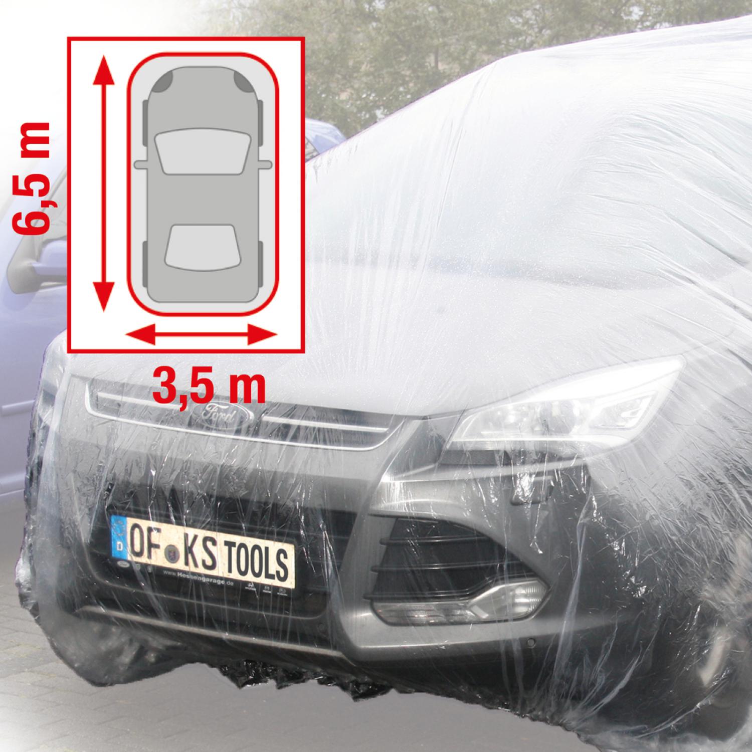 Защитный пластиковый чехол для автомобиля, прозрачный, 6,5х3,5 м