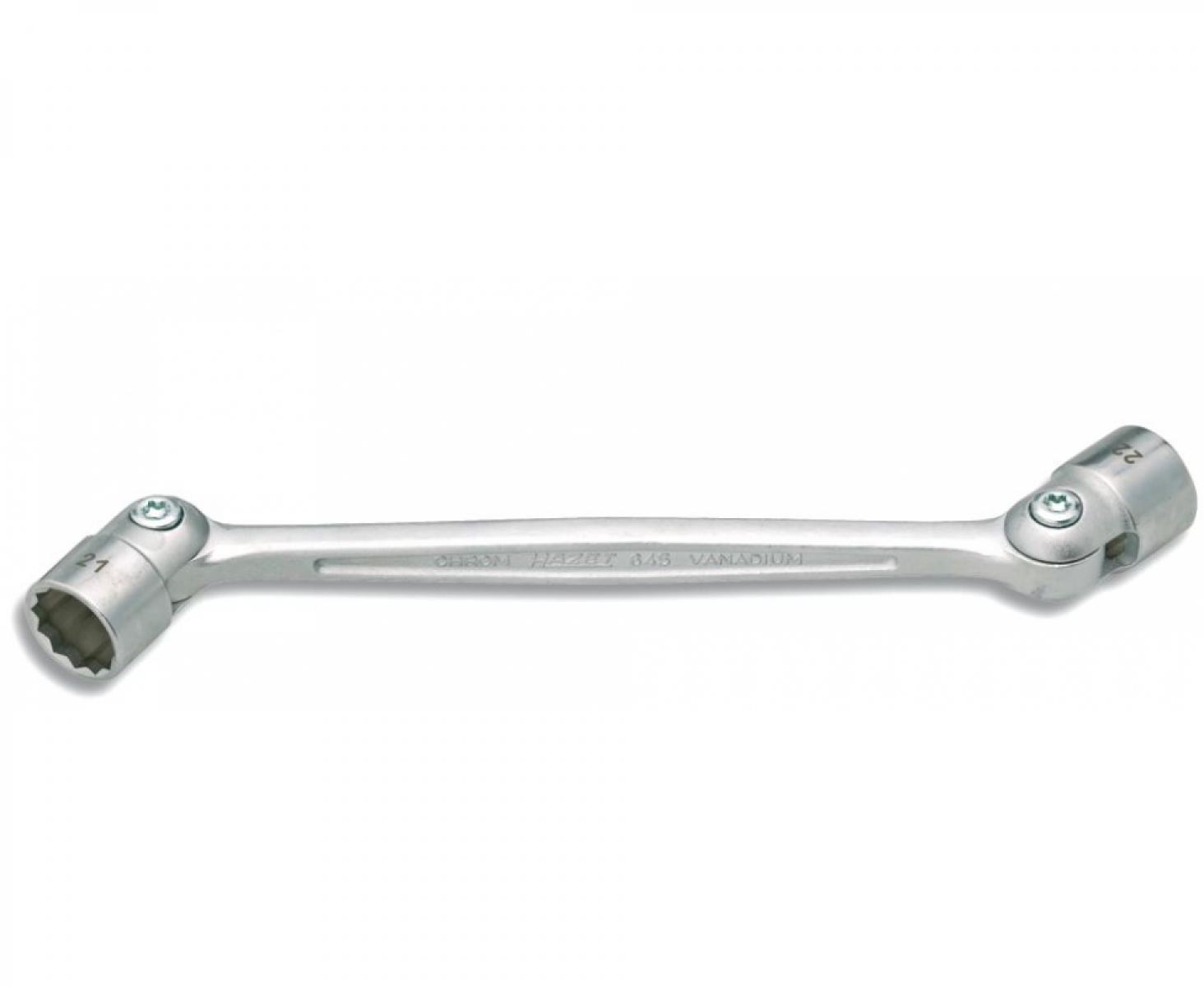 Ключ гаечный двусторонний шарнирный торцовый 645 14х15 мм Hazet 645-14х15