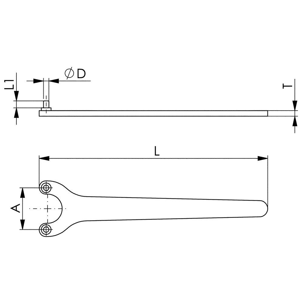 картинка Ключ для гаек с 2 отверстиями АМF 44628 от магазина "Элит-инструмент"