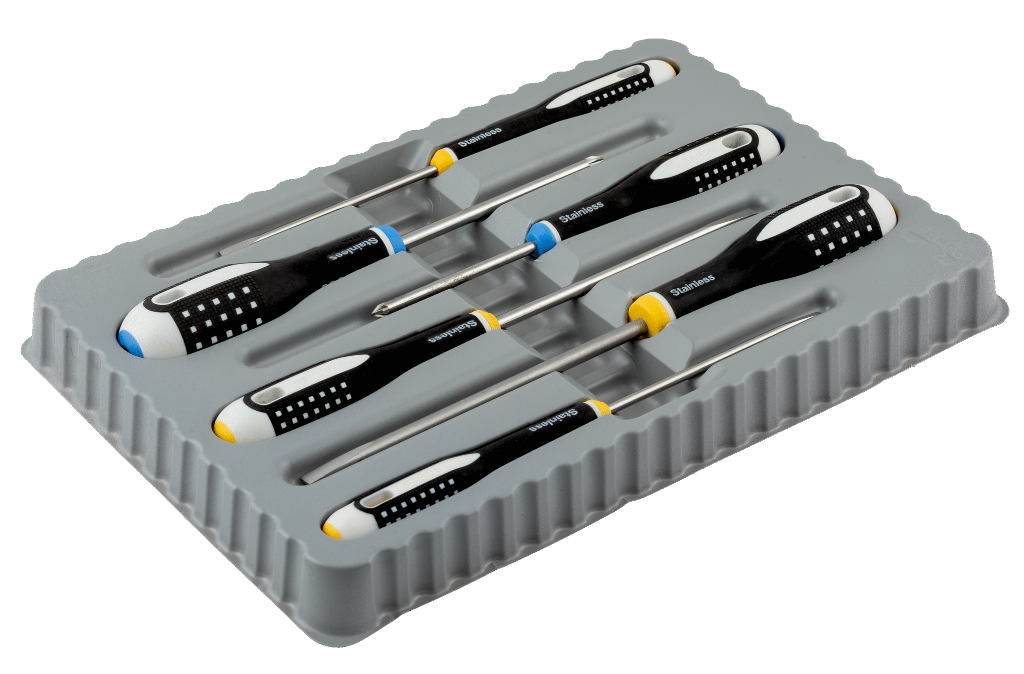 Набор отверток из нержавеющей стали, картонная коробка. Для винтов со шлицем и Pozidriv BAHCO BE-9882I