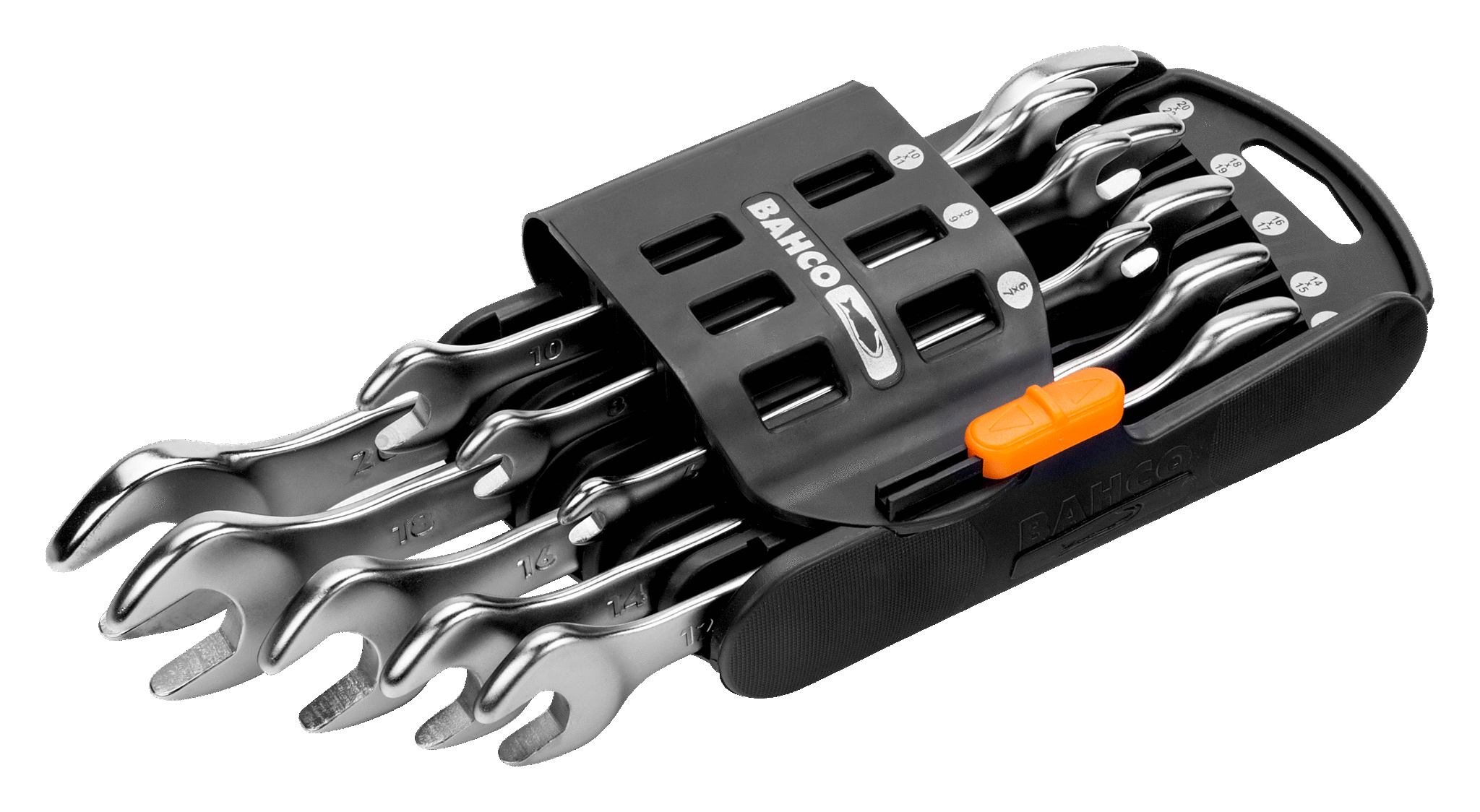 Набор двусторонних рожковых ключей, пластиковый держатель. В пластиковом держателе BAHCO 6M/SH8