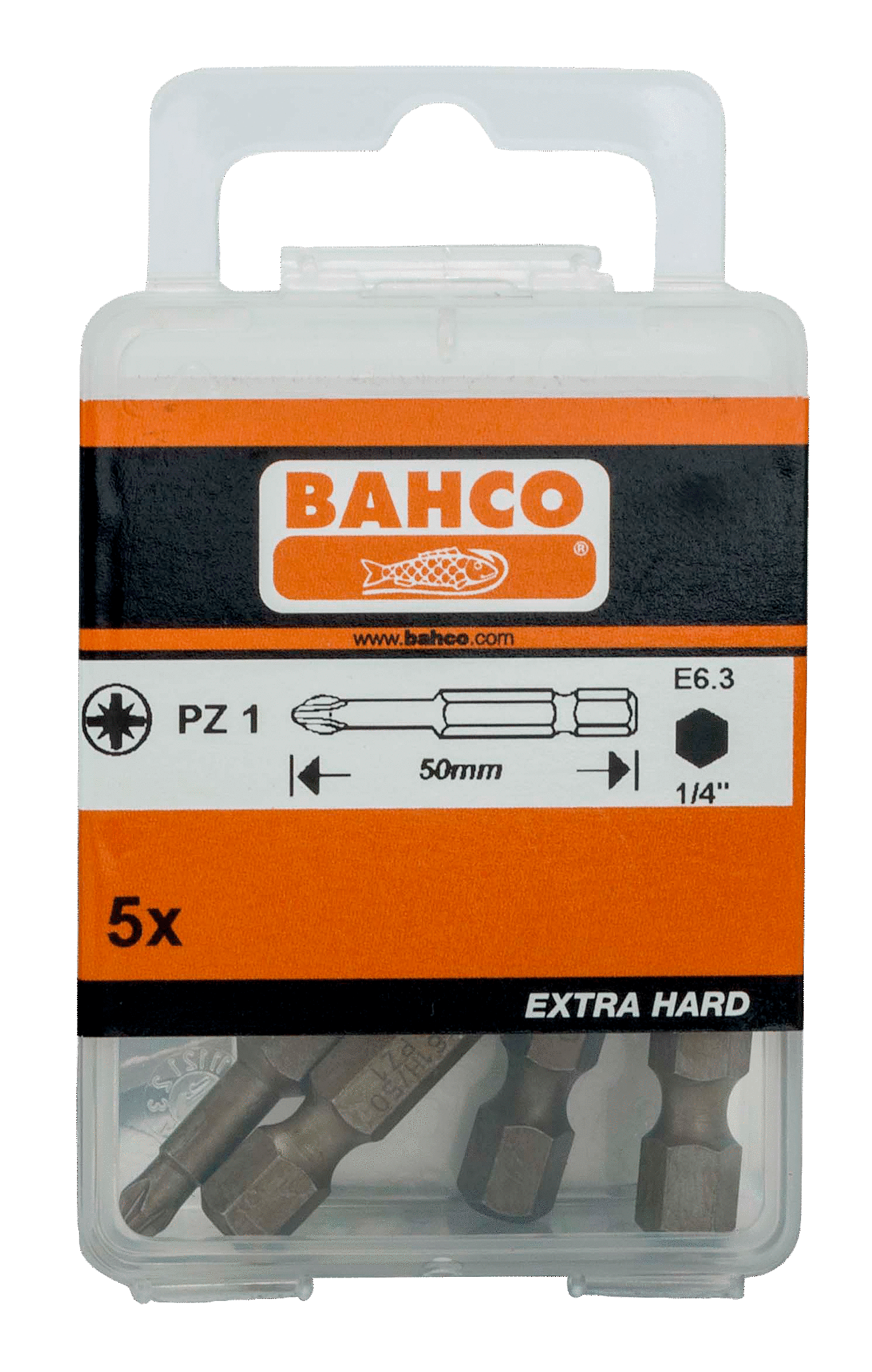 картинка Особо прочные торсионные биты для отверток Pozidriv, 50 мм BAHCO 61H/50PZ2 от магазина "Элит-инструмент"